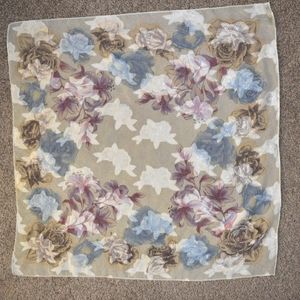 Large Floral Patterned Square Scarf